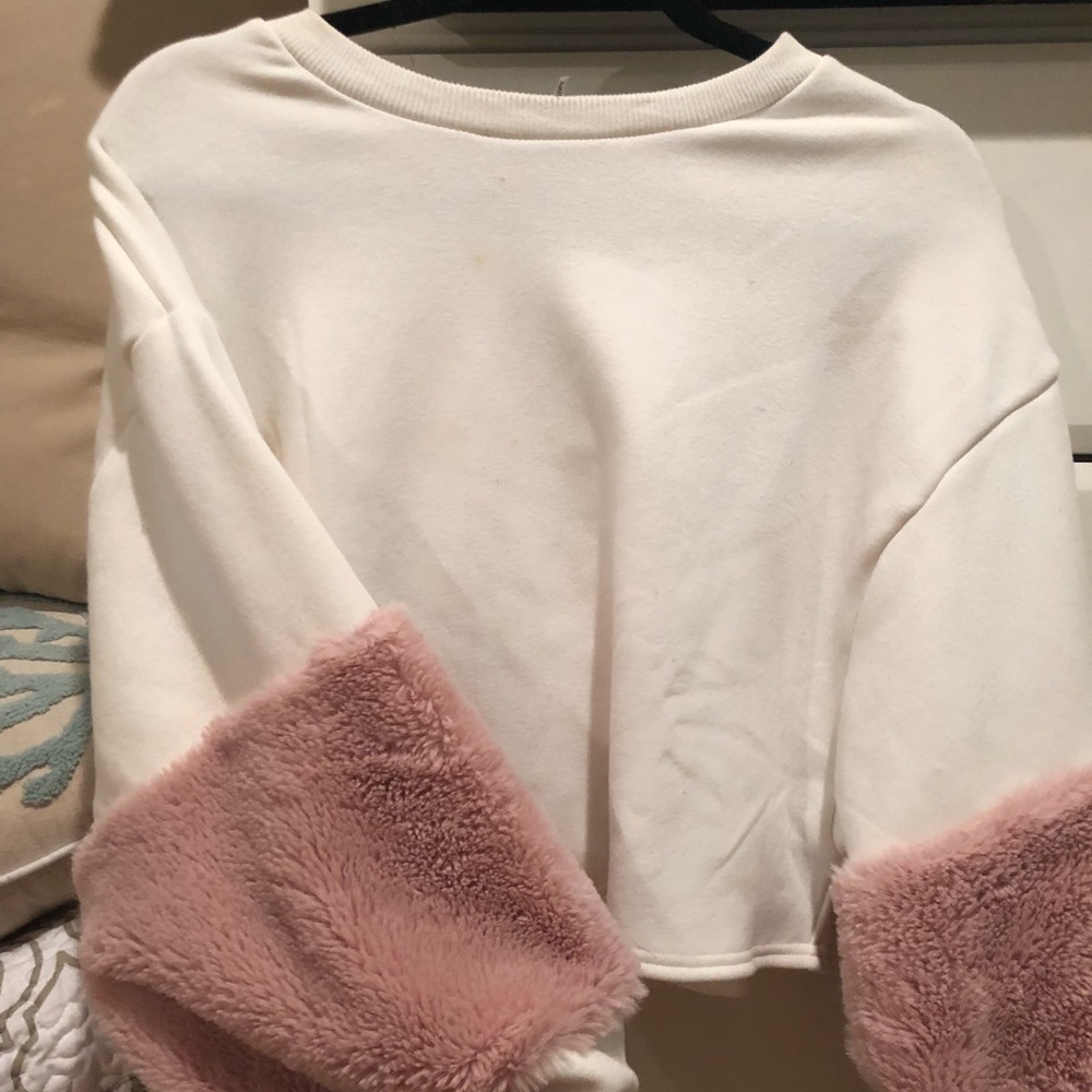 furry cream sweater